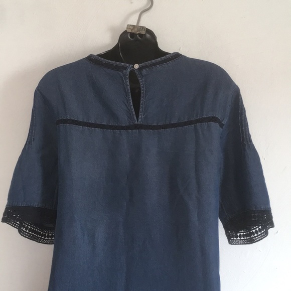 NANETTE LEPORE embroidered Tencel Chambray Dress - Picture 6 of 8